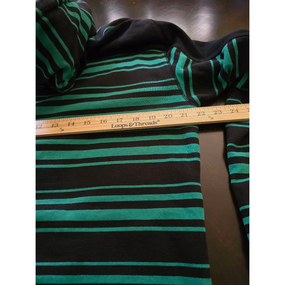 Super RARE 1990s Y2K Men's Mambo Black & Green Striped Full-Zip Hoodie EUC Sz L - Picture 9 of 12